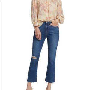 NWT PAIGE Size 28 Vintage Colette Crop Flare Jeans Blaine Destructed